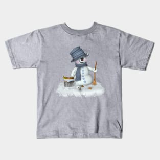 Ein Schneemann räumt auf Kids T-Shirt